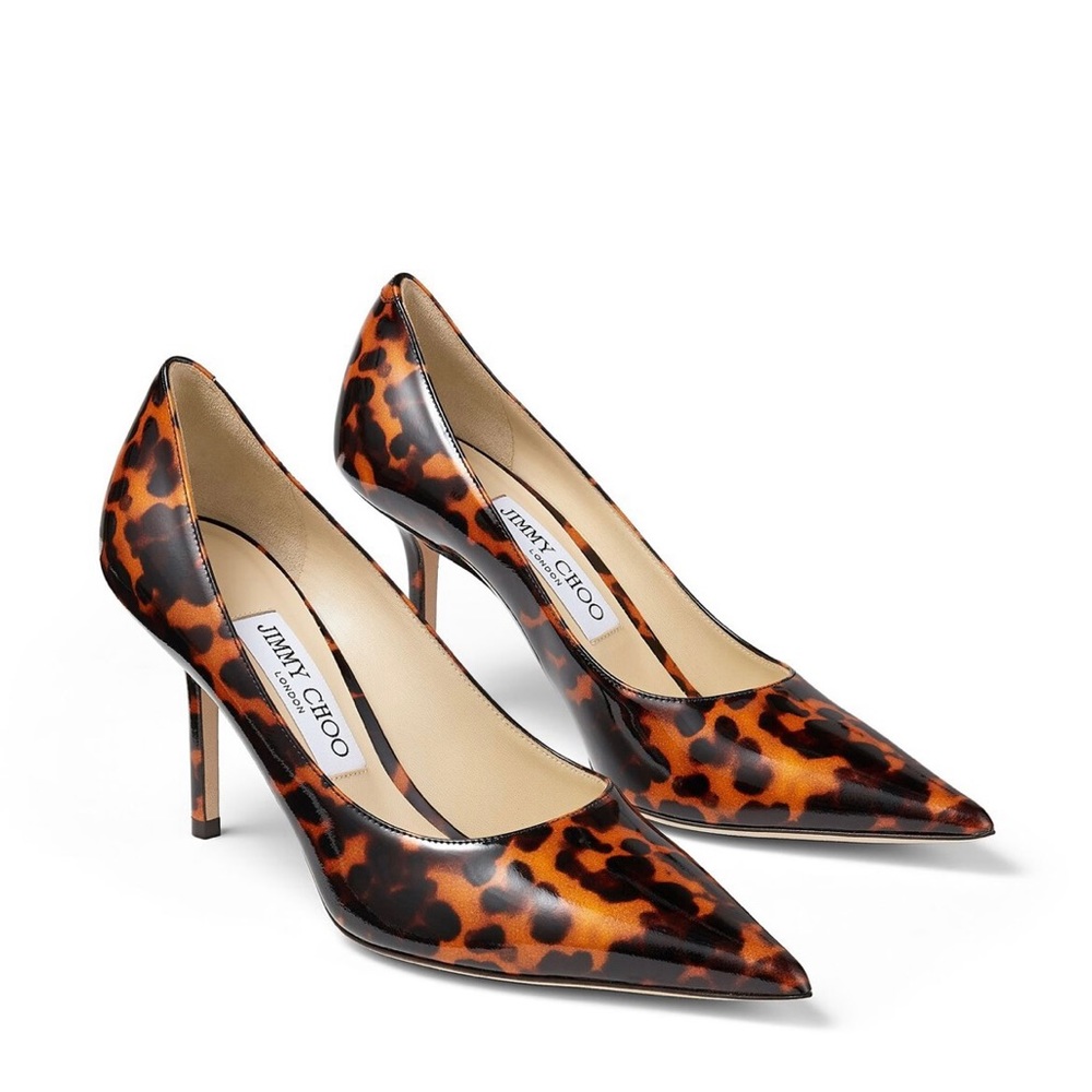 NIB Jimmy Choo heels Size 40 or size 9.  Tortoise print